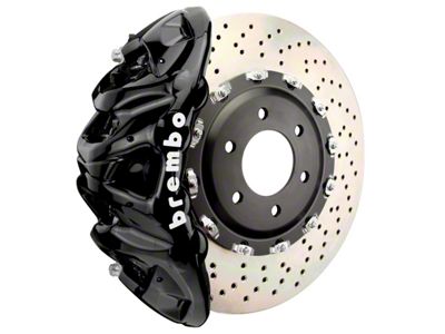 Brembo GT Series 8-Piston Front Big Brake Kit with 16.20-Inch 2-Piece Cross Drilled Rotors; Black Calipers (19-24 Silverado 1500)