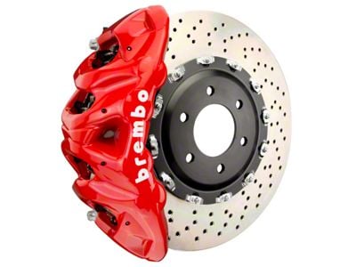 Brembo GT Series 8-Piston Front Big Brake Kit with 16.20-Inch 2-Piece Cross Drilled Rotors; Red Calipers (19-24 Silverado 1500)