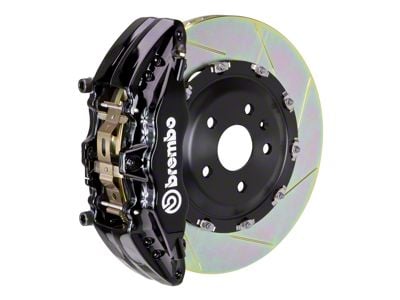 Brembo GT Series 6-Piston Front Big Brake Kit with 15-Inch 2-Piece Type 1 Slotted Rotors; Black Calipers (01-06 Silverado 2500 HD)