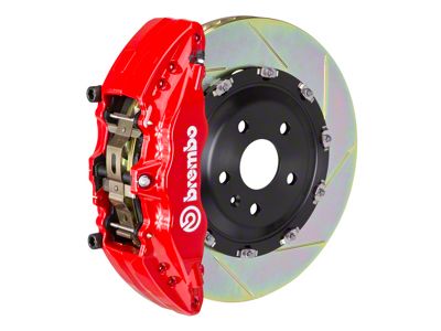 Brembo GT Series 6-Piston Front Big Brake Kit with 15-Inch 2-Piece Type 1 Slotted Rotors; Red Calipers (01-06 Silverado 2500 HD)