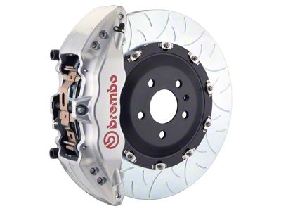 Brembo GT Series 6-Piston Front Big Brake Kit with 15-Inch 2-Piece Type 3 Slotted Rotors; Silver Calipers (01-06 Silverado 2500 HD)