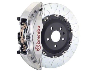 Brembo GT Series 6-Piston Front Big Brake Kit with 15-Inch 2-Piece Type 3 Slotted Rotors; Silver Calipers (07-09 Silverado 2500 HD)