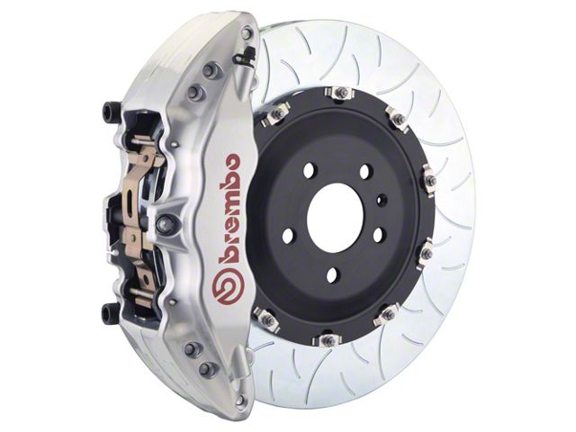 Brembo GT Series 6-Piston Front Big Brake Kit with 15-Inch 2-Piece Type 3 Slotted Rotors; Silver Calipers (21-24 Tahoe)