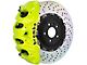 Brembo GT Series 8-Piston Front Big Brake Kit with 16.20-Inch 2-Piece Cross Drilled Rotors; Fluorescent Yellow Calipers (21-24 Yukon)