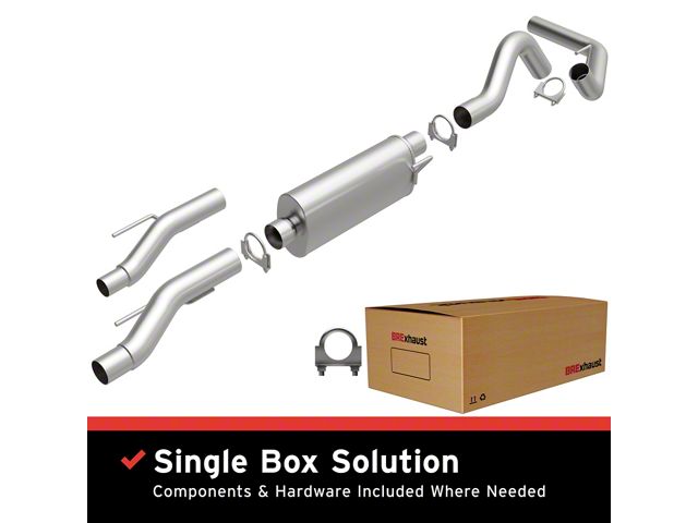 BRExhaust Direct-Fit Single Exhaust System; Side Exit (15-24 5.0L F-150, Excluding Tremor)