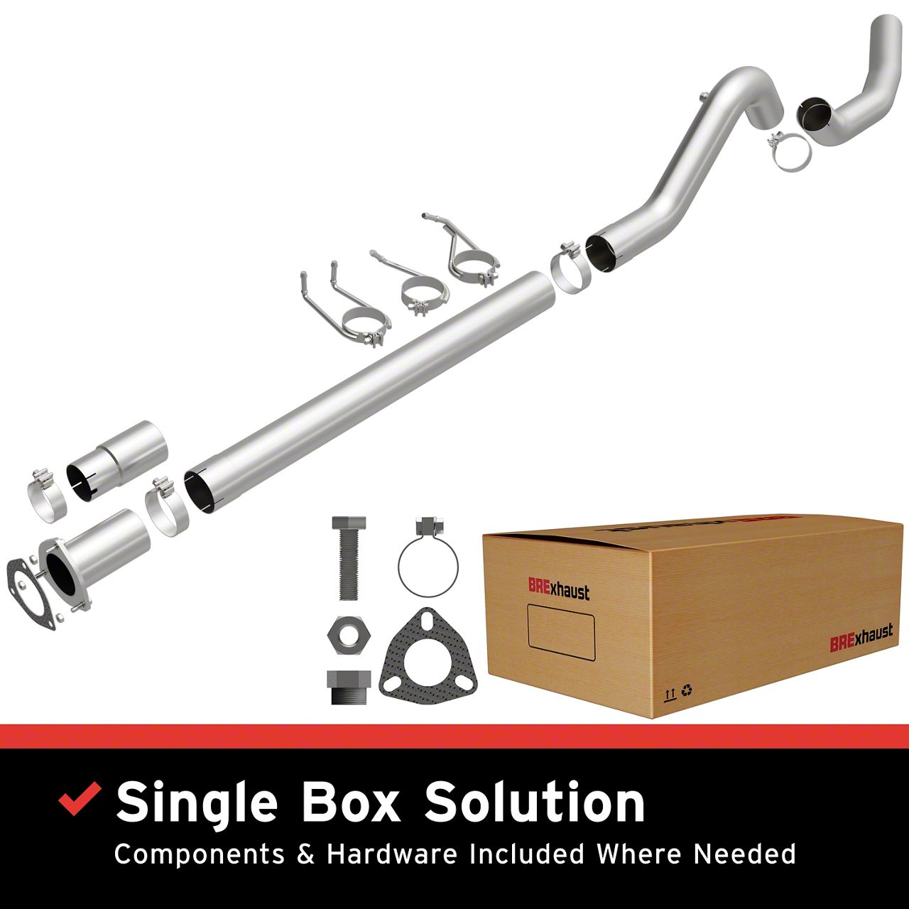 BRExhaust F250 Super Duty DirectFit Single Exhaust System; Side Exit 1060748 (1124 6.7L