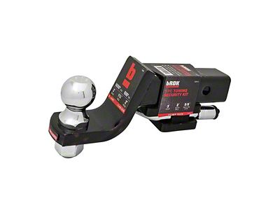 bROK 2-Inch Receiver Hitch Ball Mount with 2-Inch Ball and Security Pin; 3-Inch Drop (Universal; Some Adaptation May Be Required)