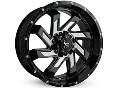 Buck Commander SAW Gloss Black Milled Edges 6-Lug Wheel; 22x10; -10mm Offset (07-13 Silverado 1500)
