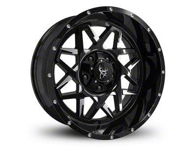 Buck Commander Caliber Gloss Black Milled Face 8-Lug Wheel; 20x10; -25mm Offset (08-10 F-350 Super Duty SRW)