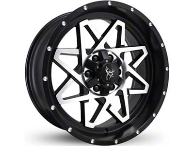 Buck Commander Gridlock Satin Black Machined Face 6-Lug Wheel; 20x10; -25mm Offset (14-18 Silverado 1500)