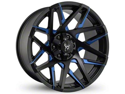Buck Commander Canyon Satin Black Milled Face with Blue Clear Wheel; 20x9; 0mm Offset (15-20 F-150)