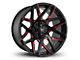 Buck Commander Canyon Satin Black Milled Face with Red Clear Wheel; 20x10; -25mm Offset (23-24 Colorado)