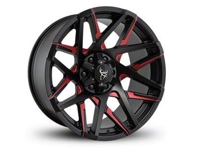Buck Commander Canyon Satin Black Milled Face with Red Clear Wheel; 20x10; -25mm Offset (23-24 Colorado)