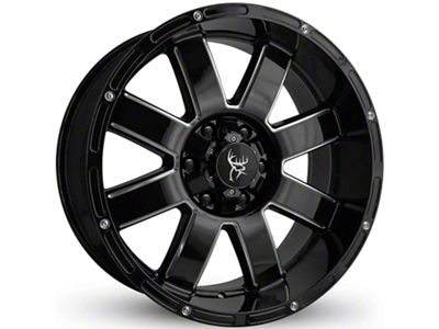 Buck Commander 8 Point Gloss Black Milled Edges 6-Lug Wheel; 20x9; -12mm Offset (21-25 F-150)