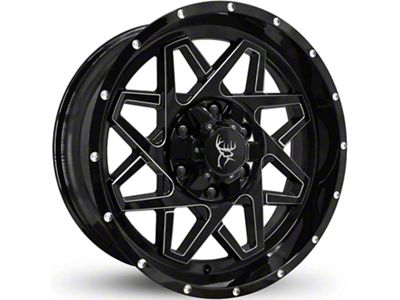 Buck Commander Gridlock Gloss Black with Milling 6-Lug Wheel; 20x10; -40mm Offset (21-25 F-150)