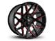 Buck Commander Canyon Satin Black Milled Face with Red Clear Wheel; 20x10; -25mm Offset (19-24 RAM 1500)