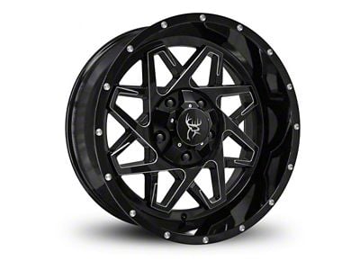 Buck Commander Caliber Gloss Black Milled Edges 6-Lug Wheel; 20x9; -10mm Offset (19-25 Silverado 1500)