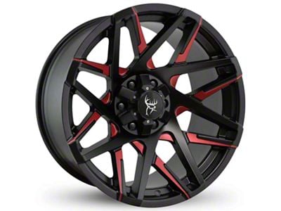 Buck Commander Canyon Satin Black Milled Face with Red Clear Wheel; 20x9; 0mm Offset (19-24 Silverado 1500)