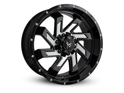 Buck Commander SAW Gloss Black Milled Face 8-Lug Wheel; 22x10; -10mm Offset (20-25 Silverado 2500 HD)