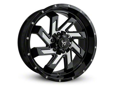 Buck Commander SAW Gloss Black Milled Face 6-Lug Wheel; 22x12; -44mm Offset (21-25 Yukon)