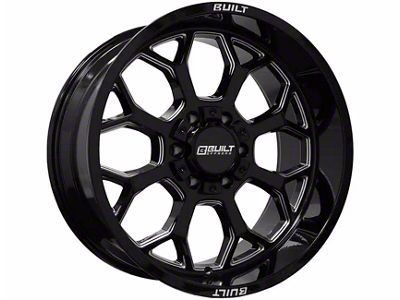 Built Off Road BTO-1 Gloss Black Milled 8-Lug Wheel; 20x9; 0mm Offset (01-06 Silverado 2500 HD)