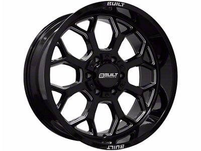 Built Off Road BTO-1 Gloss Black Milled 8-Lug Wheel; 20x9; 0mm Offset (03-09 RAM 3500 SRW)