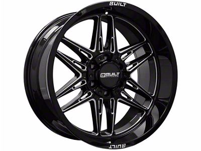 Built Off Road BTO-5 Gloss Black Milled 6-Lug Wheel; 22x12; -44mm Offset (04-08 F-150)