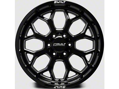 Built Off Road BTO-1 Gloss Black Milled 8-Lug Wheel; 20x9; 0mm Offset (08-10 F-350 Super Duty SRW)