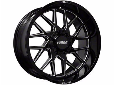 Built Off Road BTO-3 Gloss Black Milled 8-Lug Wheel; 20x9; 0mm Offset (10-18 RAM 3500 SRW)