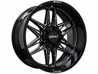 Built Off Road BTO-5 Gloss Black Milled 6-Lug Wheel; 22x12; -44mm Offset (19-26 Silverado 1500)