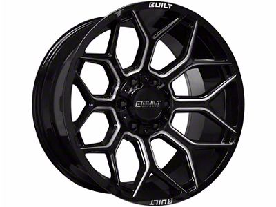 Built Off Road BTO-4 Gloss Black Milled 6-Lug Wheel; 20x10; -19mm Offset (21-26 Yukon)