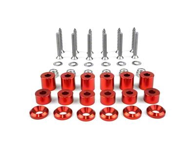 BuiltRight Industries Tech Plate Mounting Hardware Kit; Red