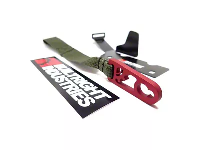 BuiltRight Industries Rear Seat Release Kit; Olive Strap (09-25 F-150 SuperCrew; 15-25 F-150 SuperCab)