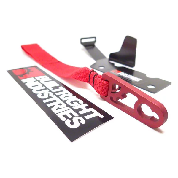 BuiltRight Industries Rear Seat Release Kit; Red Strap (09-24 F-150 SuperCrew; 15-24 F-150 SuperCab)