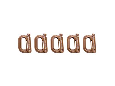 Locking Tech Panel Carabiners; 5-Piece Kit; Tan