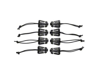 BuiltRight Industries Elastic Tech Panel Clips; 8-Piece Kit; Black