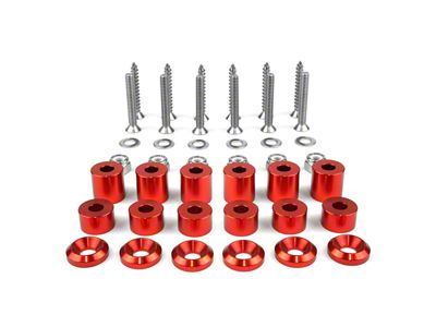 BuiltRight Industries Tech Plate Mounting Hardware Kit; Red