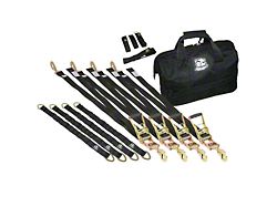 Bulldog Winch 2-Inch x 8-Foot Ratcheting Tie-Down Strap Kit; 13-Piece