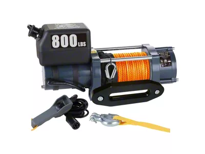 Bulldog Winch 800 lb. Hoist with Synthetic Rope; 12-Volt (Universal; Some Adaptation May Be Required)