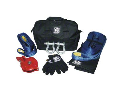 Bulldog Winch 9,000 lb. Winch Rigging and Snatch Block Kit with Recovery Strap; 8 Piece (Universal; Some Adaptation May Be Required)