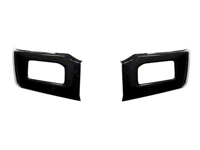 Front Bumper Side Section Cover with Fog Light Cutouts; Gloss Black (18-20 F-150 Lariat, XL, XLT)