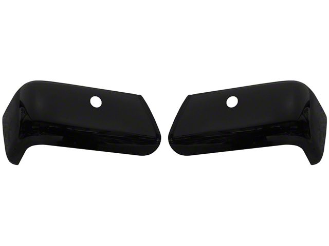 Rear Bumper Covers; Gloss Black (07-13 Sierra 1500)