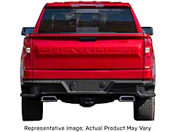 Rear Bumper Covers; Not Pre-Drilled for Backup Sensors; Matte Black (19-24 Silverado 1500 w/ Factory Dual Exhaust)