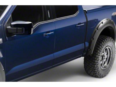 Bushwacker Pocket Style Fender Flares; Rear; Matte Black (21-25 F-150, Excluding Raptor)