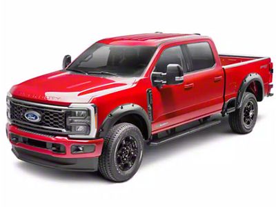 Bushwacker Pocket Style Fender Flares; Front and Rear; Matte Black (23-24 F-250 Super Duty)