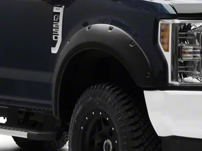 Bushwacker Forge Style Fender Flares; Front and Rear; Textured Black (17-22 F-350 Super Duty SRW)