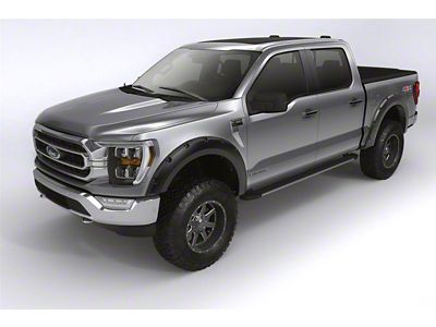 Bushwacker Forge Style Fender Flares; Front and Rear; Textured Black (11-16 F-350 Super Duty SRW)