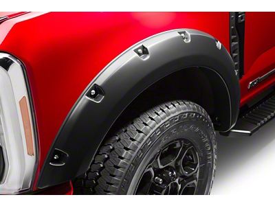 Bushwacker Pocket Style Fender Flares; Front; Matte Black (23-24 F-350 Super Duty SRW)