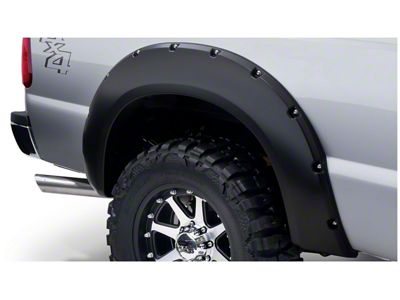 Bushwacker Pocket Style Fender Flares; Rear; Matte Black (99-10 F-350 Super Duty SRW)