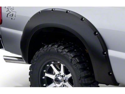 Bushwacker Pocket Style Fender Flares; Rear; Matte Black (11-16 F-350 Super Duty SRW)